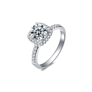 Pure Square-Cut Moissanite Ring