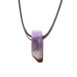 Amethyst Square Carved Minimalist Pendant