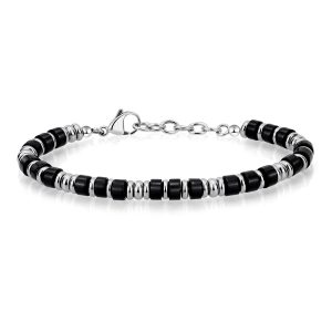 Bohemian Chain Natural Black Obsidian Bracelet