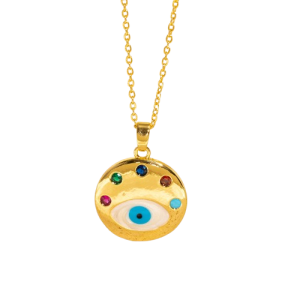 Brass Sun Eye Nazar Necklace