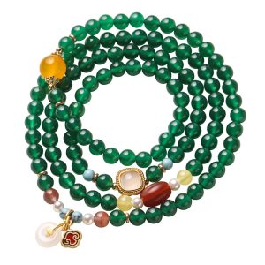 Brazilian Green Onyx 108-Bead Mala Bracelet