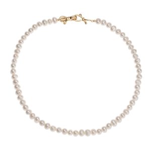Natural Pearl Necklace with Bow Clasp