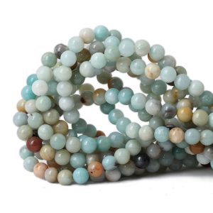 60 smooth 6mm natural amazonite beads