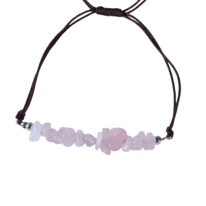 Natural Rose Quartz Crystal Woven Bracelet