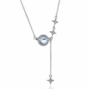Moonstone Round Pendant Necklace