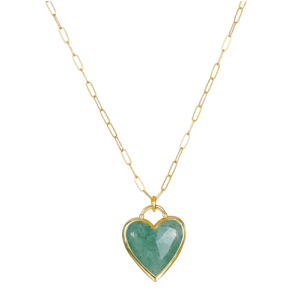 Green Aventurine Heart Pendant Necklace