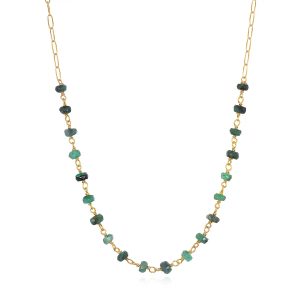 Emerald Paperclip Necklace