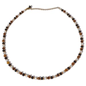 Vintage Tiger Eye & Multi-Stone Beaded Necklace